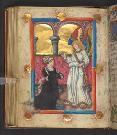 Suojelusenkeli, Add. MS 24153, f.74v (muste ja väri pergamentilla). tekijältä German School