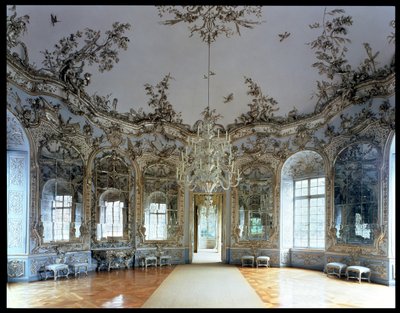 Peilisali, jonka on suunnitellut Francois Cuvillies (1695-1768), Johann Baptist Zimmermannin (1680-1758), 1734-37 (katso myös 54724) stukkoteokset tekijältä German School