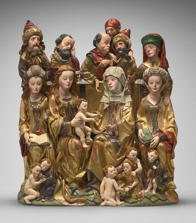 Pyhä sukulaisuus, n. 1480-1490 (monivärinen puu) tekijältä German School