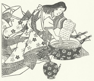 Japanilainen waka-runoilija Ono no Komachi (kaiverrus) tekijältä German School