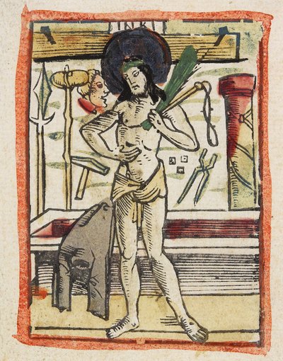 Surujen mies, n. 1480-1490 (käsinvärinen puupiirros) tekijältä German School