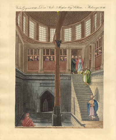 Nilometer Rawdan saarella lähellä Kairoa (värillinen kaiverrus) tekijältä German School