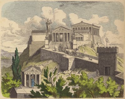 Parthenon Akropolilla, Ateena (värillinen kaiverrus) tekijältä German School