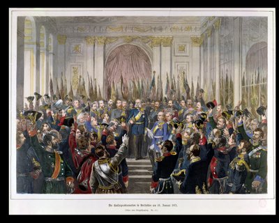 Wilhelmin julistaminen uuden Saksan valtakunnan keisariksi Versailles