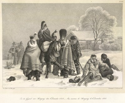 Retreat from Moscow, 3. joulukuuta 1812, kuva julkaisusta "Leaves from my portfolio, in the course" tekijältä German School