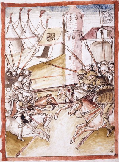 Roomalaiset hyökkäävät Augsburgiin, noin 1490 tekijältä German School