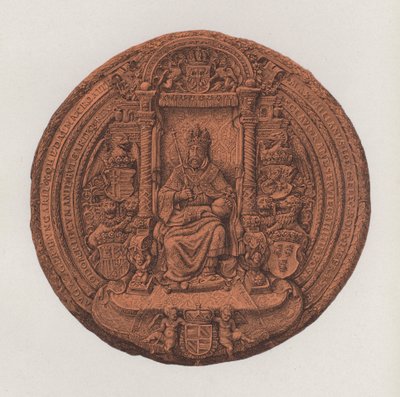Pyhän Rooman keisarin Maximilian II:n suuri sinetti (väri litho) tekijältä German School