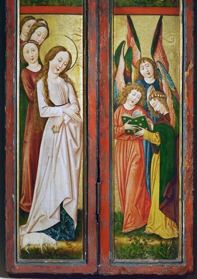 Pyhän Agnesin legenda (maalaus puulle) tekijältä German School