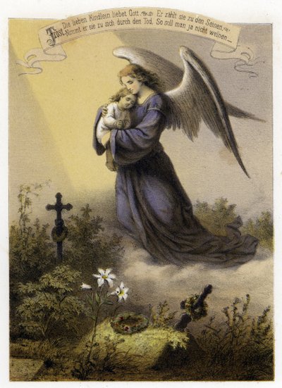 Jumalan rakkaus kuolleelle lapselle (väri litho) tekijältä German School