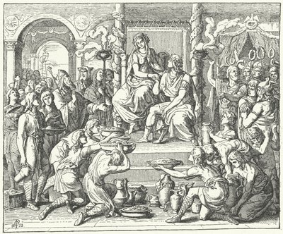 Visigoottien kuninkaan Ataulfin ja Rooman keisarin Theodosius I:n tyttären Galla Placidian avioliitto, 414 (kaiverrus) tekijältä German School