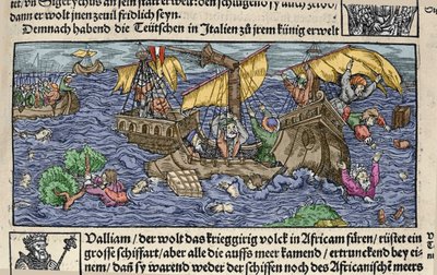 Haaksirikko. Kaiverrus Johann Stumpffin teoksesta Den Edlen Strenghen Besten Fromen. 1600-luvun alussa. tekijältä German School