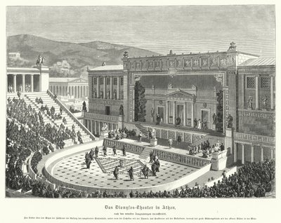 Dionysus Eleuthereuksen teatteri, Ateena, Muinainen Kreikka (kaiverrus) tekijältä German School