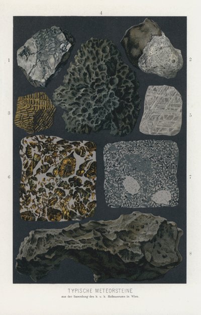Meteoriittityypit (väri litho) tekijältä German School