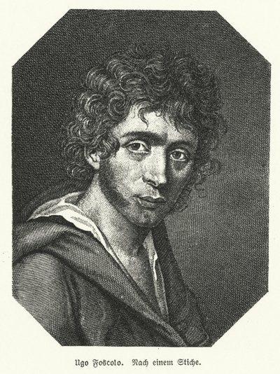 Ugo Foscolo, italialainen runoilija; sotilas ja vallankumouksellinen (litho) tekijältä German School