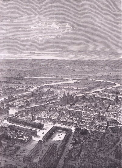 View of Metz, Cassells, Ranskan ja Saksan välisen sodan historia, julkaissut Cassell and Company Limited, n. 1890 (litho) tekijältä German School