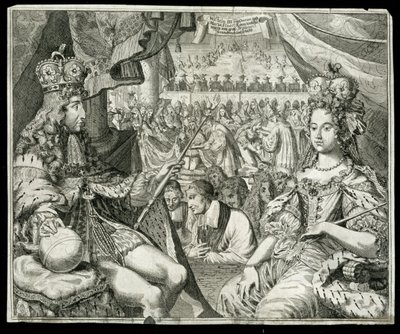 Vilhelm III (1650-1702) ja Maria II (1662-94) Ison-Britannian ja Irlannin kuningas ja kuningatar vuodesta 1689, noin 1689 tekijältä German School