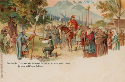William Tell ampuu omenaa poikiensa päästä tekijältä German School