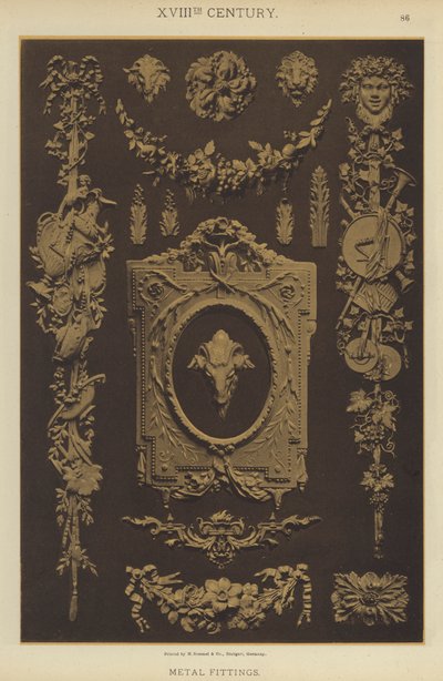 XVIII vuosisata, metalliliittimet (väri litho) tekijältä German School