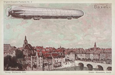 Zeppelin lentää Baselin yli tekijältä German School
