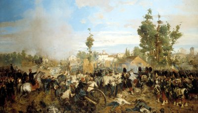 Magentan taistelu. Maalaus Gerolamo (Girolamo) Induno tekijältä Gerolamo Induno