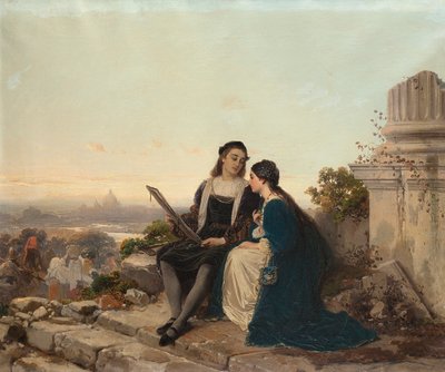 Rafael ja Fornarina, 1869. tekijältä Gerolamo Induno