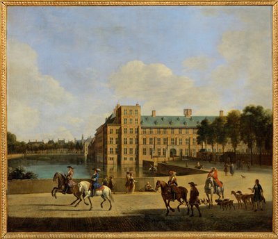 Binnenhof Haagin Vijverillä ... (maalaus kankaalle) tekijältä Gerrit Adriaensz Berckheyde