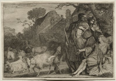 Enkeli ennustaa Abrahamin pojan syntymän, 1638. tekijältä Gerrit Claesz. Bleker
