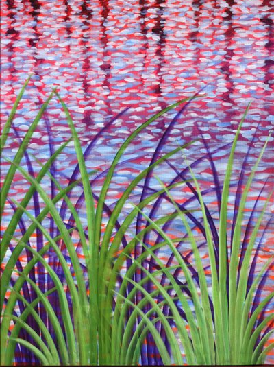 Creek Reeds 08, 2014 (akryyli kankaalle) tekijältä Gerrit Greve