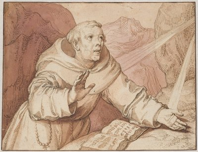 Pyhä Franciscus vastaanottaa stigmatan tekijältä Gerrit Pietersz.