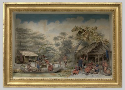 Karibian leirin diorama tekijältä Gerrit Schouten