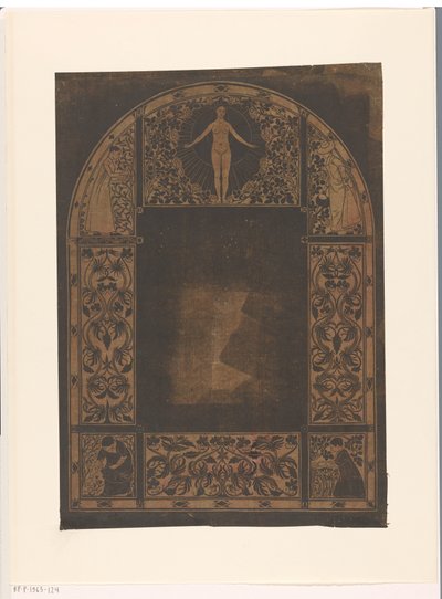 Suunnittelu kalenterikehykseen vuodelle 1901, jossa on naisia ​​ja kukkia tekijältä Gerrit Willem Dijsselhof