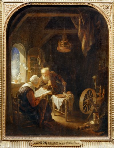 Raamatun lukeminen tai Anne ja Tobias ... tekijältä Gerrit or Gerard Dou