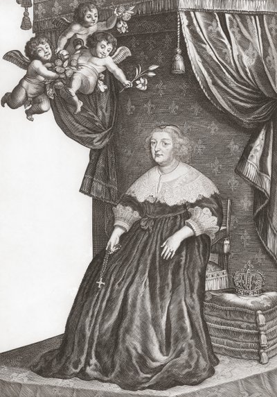 Marie de Medici, Ranskan kuningatar. Muotokuva (printti) tekijältä Gerrit van (after) Honthorst