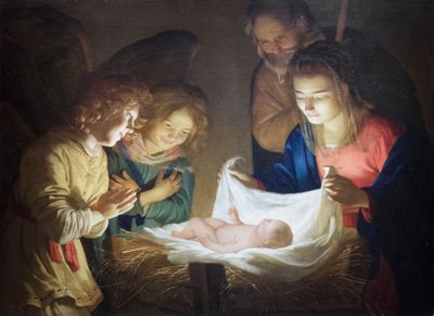Lapsen palvonta tekijältä Gerrit van Honthorst