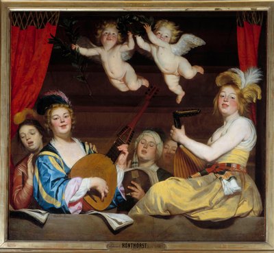 Konsertti maalaus de Gerrit Van Honthorst tekijältä Gerrit van Honthorst