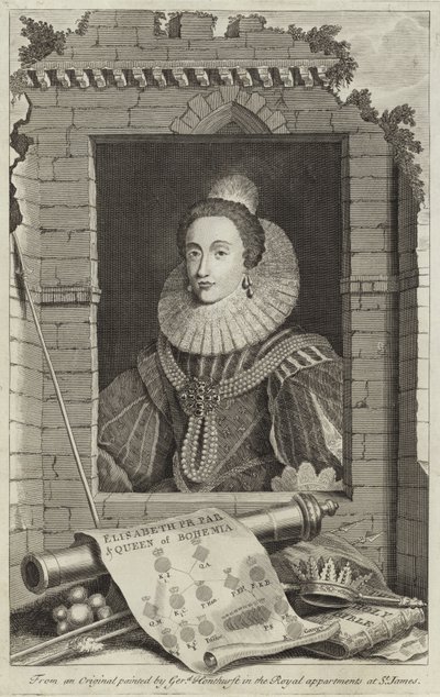 Böömin kuningattaren Elizabeth Stuartin muotokuva tekijältä Gerrit van Honthorst