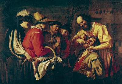 The Tooth Extractor (öljy kankaalle) tekijältä Gerrit van Honthorst