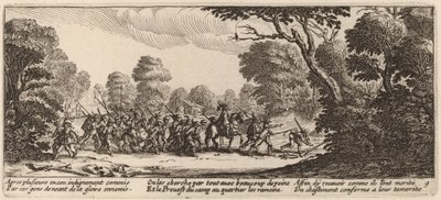 Rikollisten sotilaiden löytö tekijältä Gerrit van Schagen after Jacques Callot
