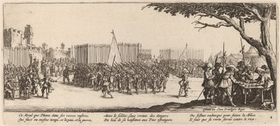 Joukkojen rekrytointi tekijältä Gerrit van Schagen after Jacques Callot