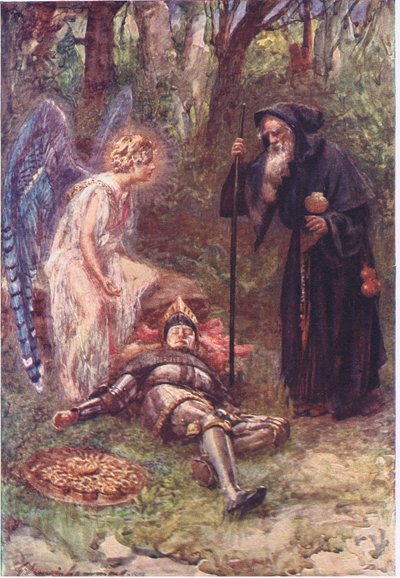 "Katso tätä raskasta näkyä, sinä kunnioitettava herra", George Harrap and Companyn julkaisija Stories from the Faerie Queen tekijältä Gertrude E. Demain (after) Hammond