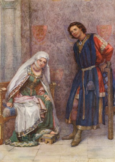 Shakespeare, Kuningas Johannes (värilitografia) tekijältä Gertrude E. Demain (after) Hammond