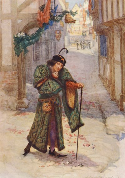 Shakespeare, Kuningas Rikhard III (värilitografia) tekijältä Gertrude E. Demain (after) Hammond