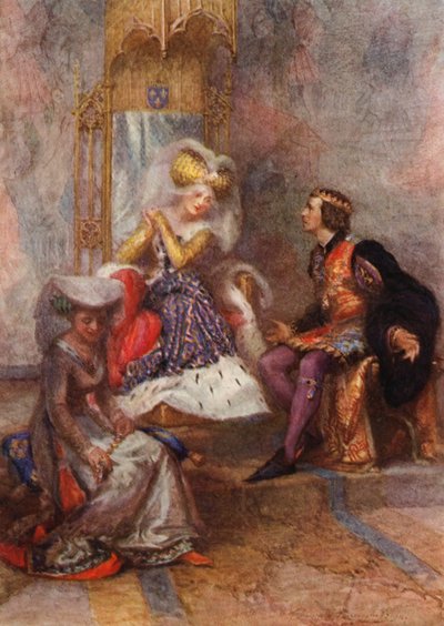 William Shakespearen näytelmä: Henrik V (värilitografia) tekijältä Gertrude E. Demain (after) Hammond