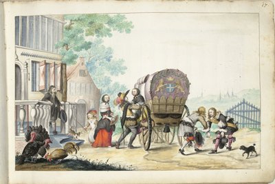 Saapuminen maalaistaloon tekijältä Gesina ter Borch (signed by artist)