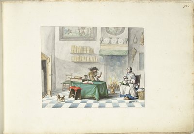 Herra lukee naiselle tekijältä Gesina ter Borch (signed by artist)