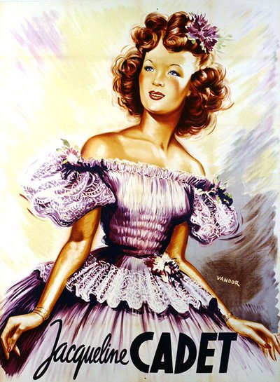 Jacqueline Cadet -juliste (väri litho) tekijältä Geza Vandor