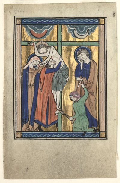 Miniatyyri poistettu "Potocki-psalterista": Laskeuma tekijältä Gherardo Starnina