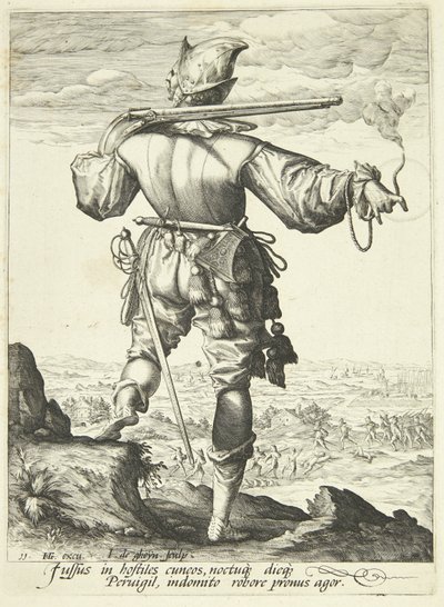 Muskettisoturi takaa katsottuna tekijältä Gheyn, Jacques II de
