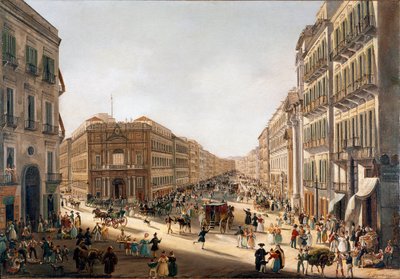 Näkymä kadulle Toledo a Naples (Näkymä Toledo-kadulle Napolissa) Giacinto Giganten (1806-1876) maalaus Napolin San Martinon kansallismuseo tekijältä Giacinto Gigante