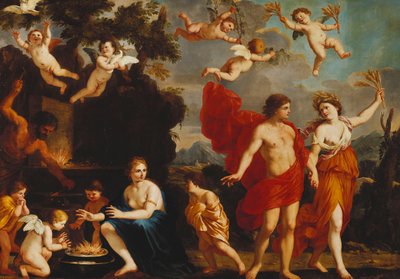Ilman Bacchusta ja Ceresta Venus on kylmä, tekijältä Giacinto Gimignani or Gemignano